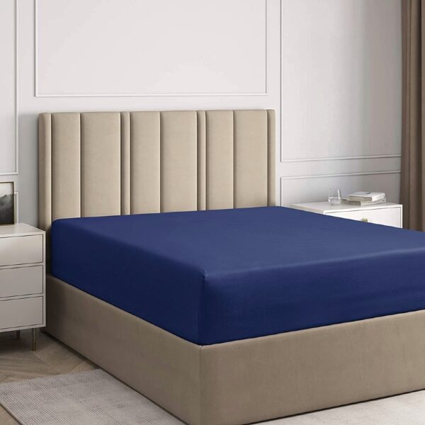 husa de pat cu elastic bleumarin