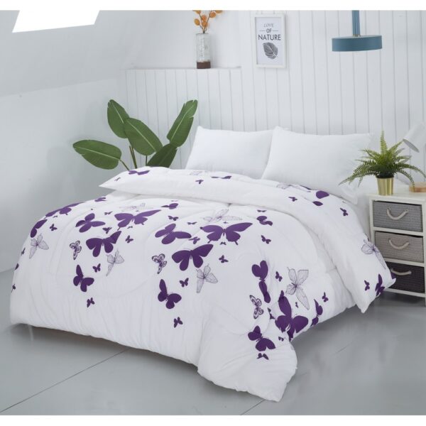 pilota alba cu fluturi mov