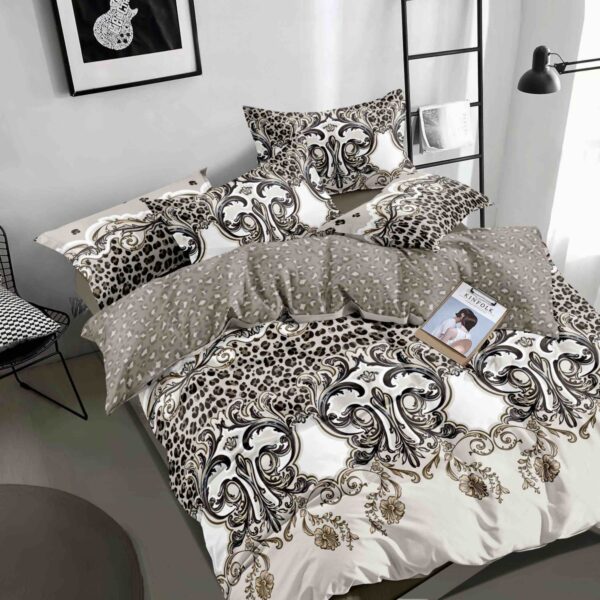 lenjerie crem cu ornamente bej maro