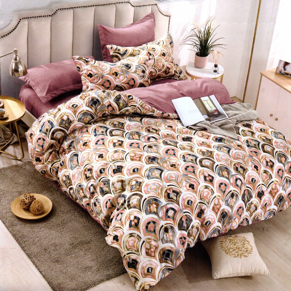 Set Lenjerie de Pat din Finet cu 2 Fete maro Set Lenjerie de Pat din Finet cu 2 Fete maro