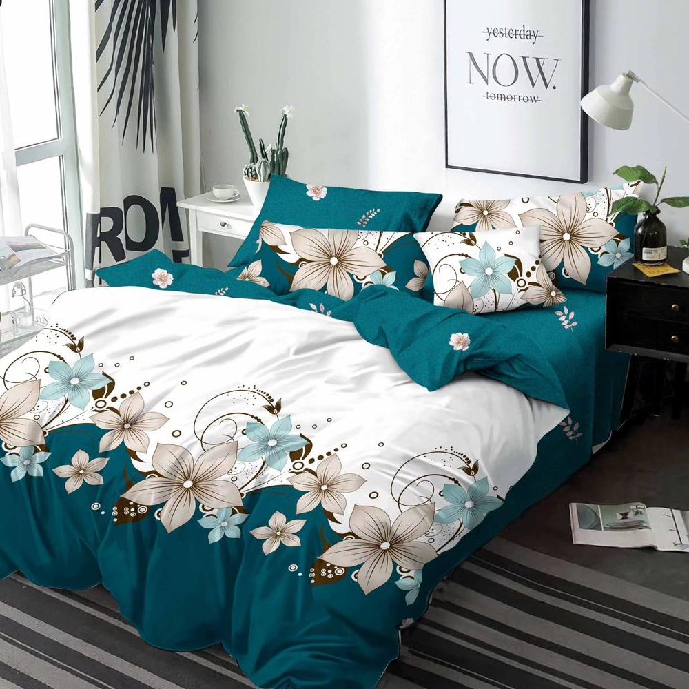 lenjerie alb turcoaz cu flori lenjerie alb turcoaz cu flori