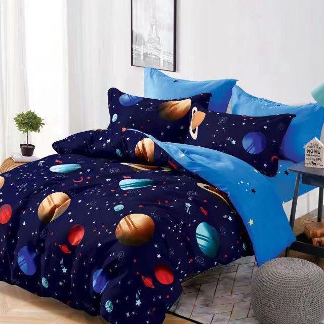 lenjerie bleumarin cu planete lenjerie bleumarin cu planete