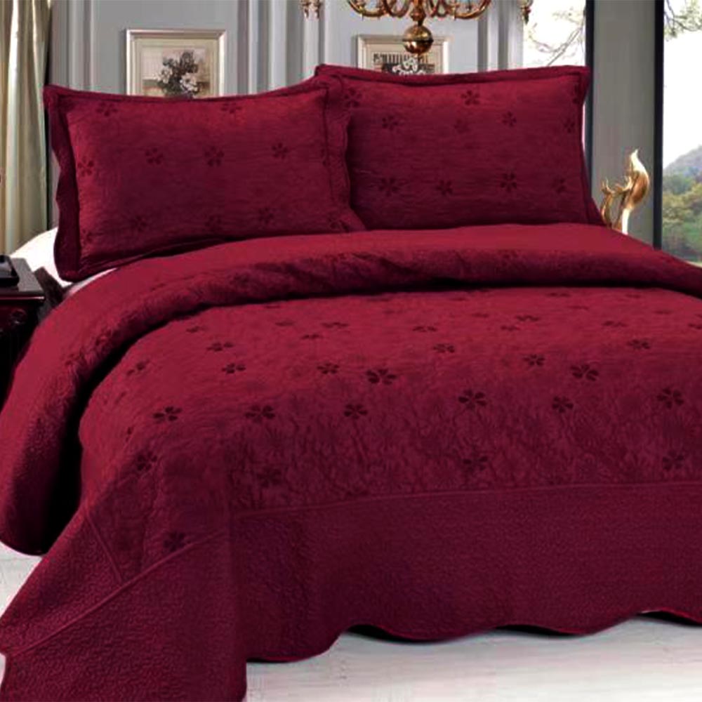 Cuvertura de pat grena cu fete de perna Cuvertura de pat grena cu fete de perna