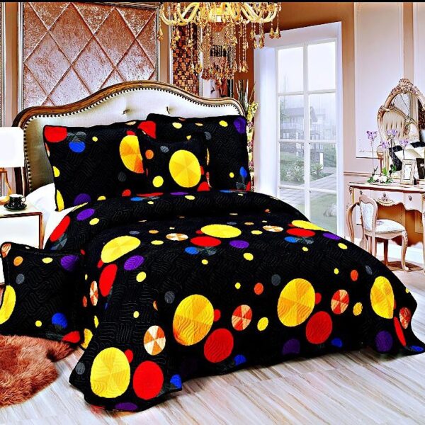 cuvertura neagra cu cercuri colorate