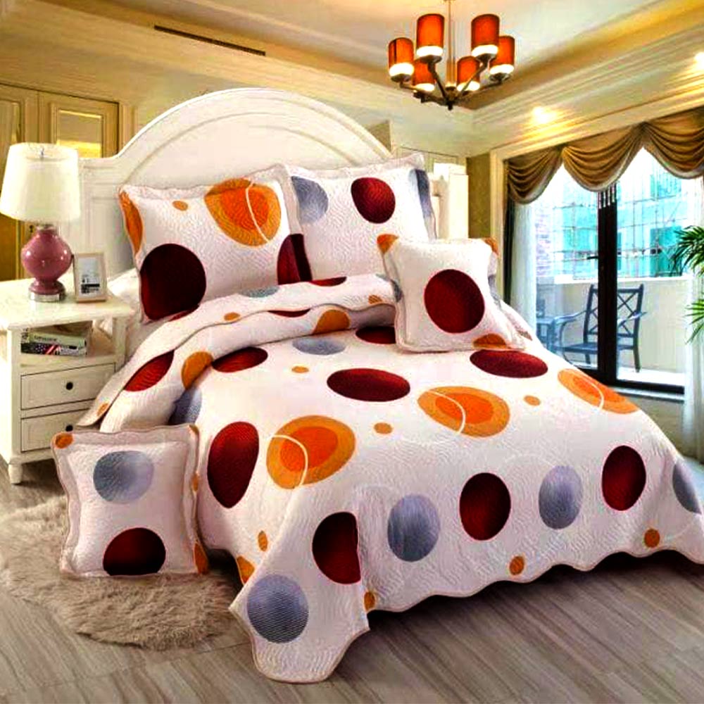 Cuvertura 5 piese East Comfort roz pal cu buline Cuvertura 5 piese East Comfort roz pal cu buline