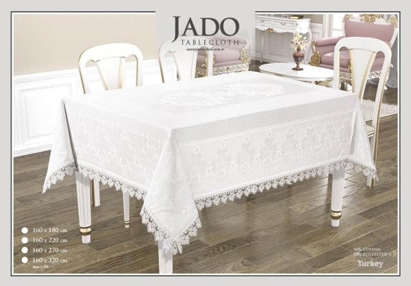 fata de masa jado dantela - alb