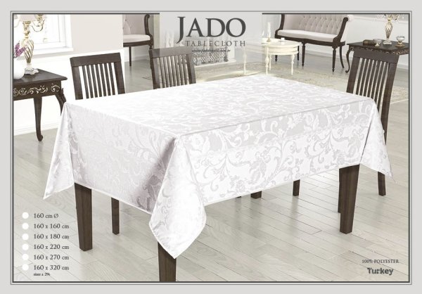 fata de masa jado polyester - alb