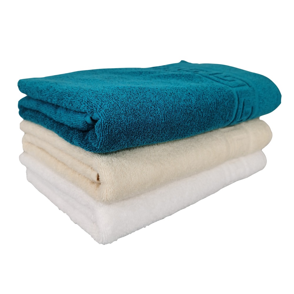 set 3 prosoape alb, crem si turcoaz set 3 prosoape alb, crem si turcoaz