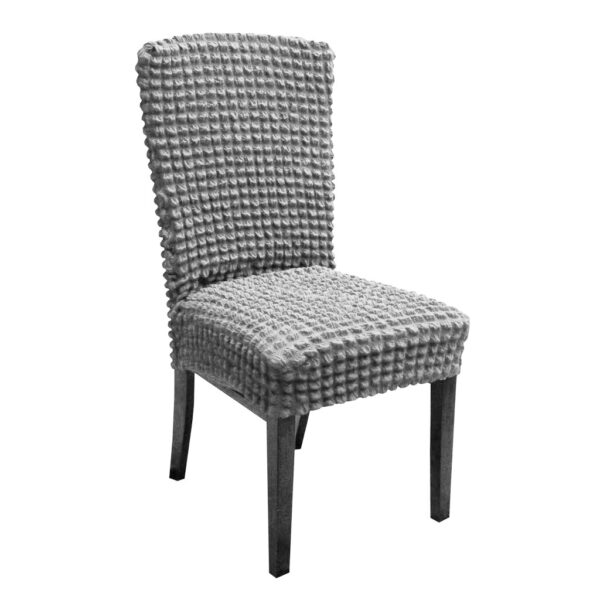 set 6 huse de scaun creponate - gri deschis