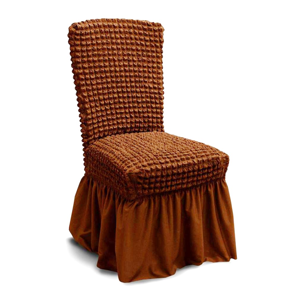 husa de scaun cu volane - maro deschis husa de scaun cu volane - maro deschis
