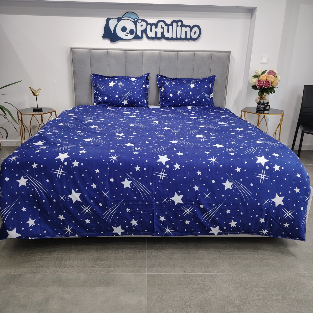lenjerie de pat albastra cu stelute lenjerie de pat albastra cu stelute (3)