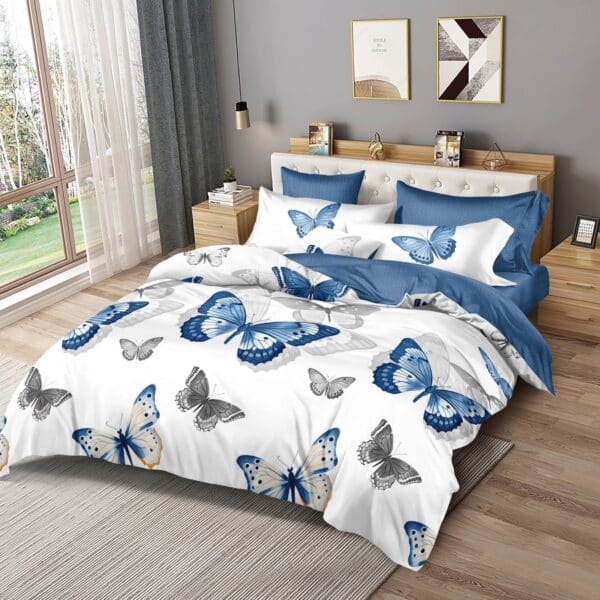 lenjerie alba cu fluturi albastri (1)