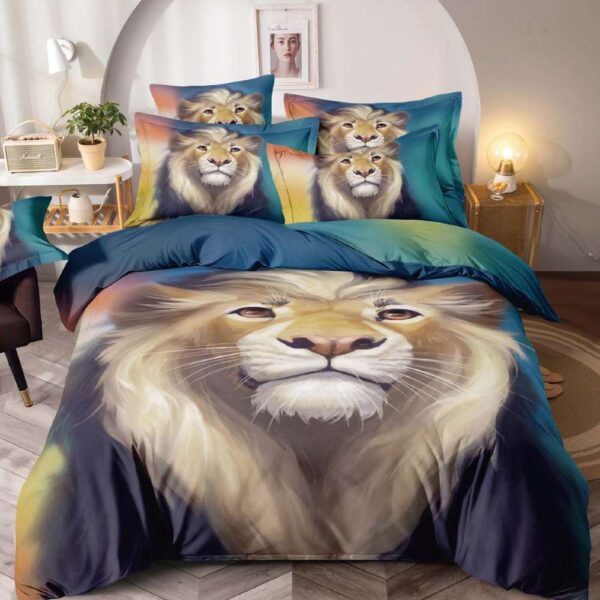 lenjerie de pat colorata cu lei