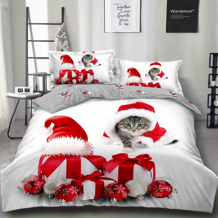 lenjerie de pat craciun alb gri lenjerie de pat craciun alb gri