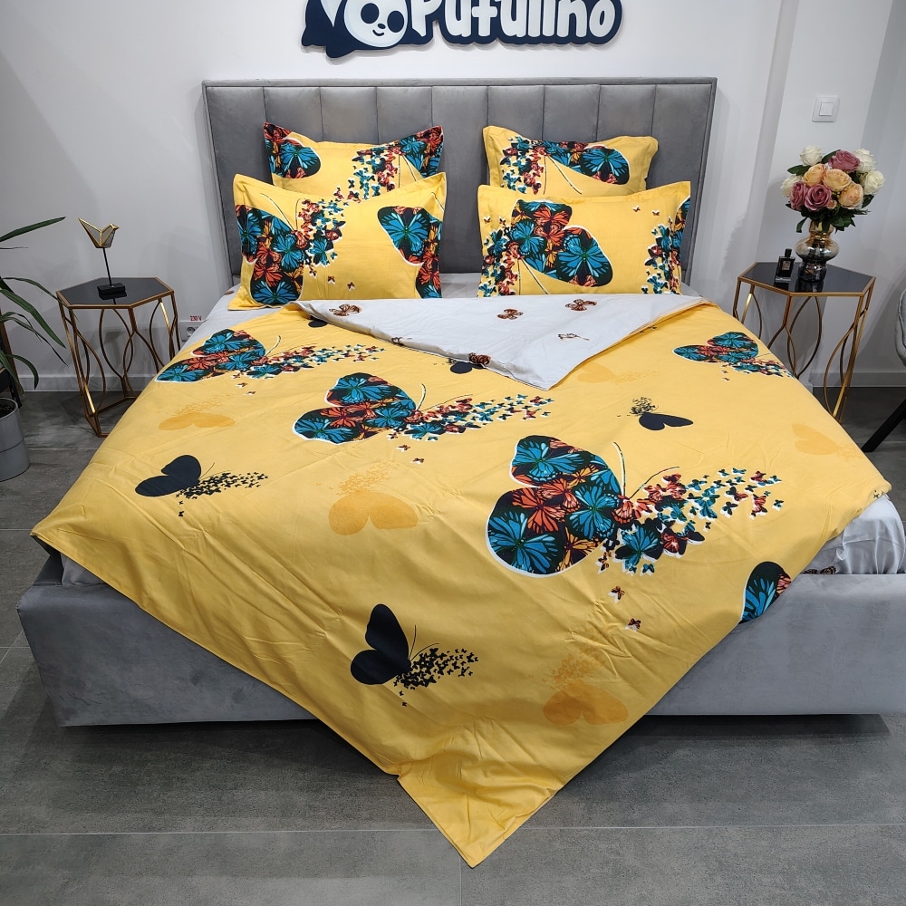 lenjerie de pat galbena cu fluturi (2) lenjerie de pat galbena cu fluturi (2)