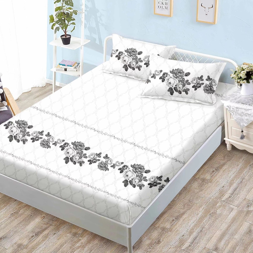 husa de pat finet alba cu trandafiri husa de pat finet alba cu trandafiri