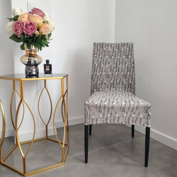 husa de scaun finet gri cu model