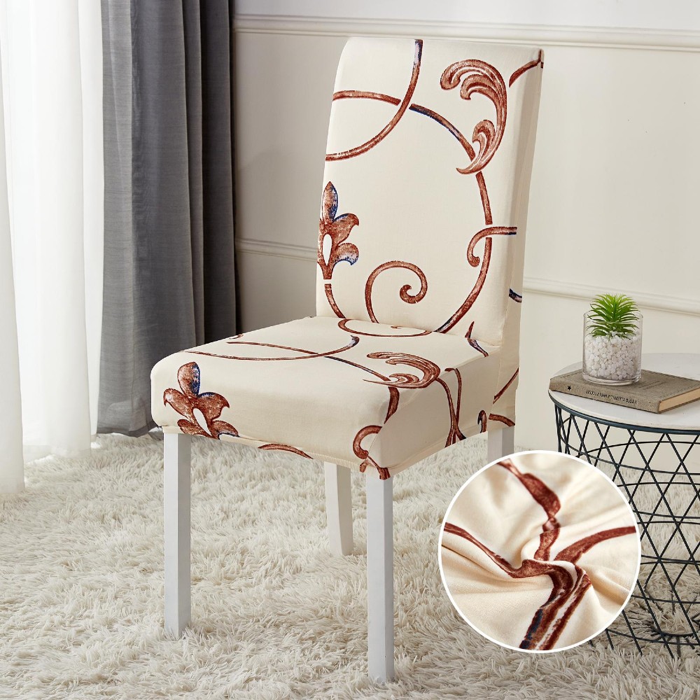 husa scaun crem cu flori husa scaun crem cu flori