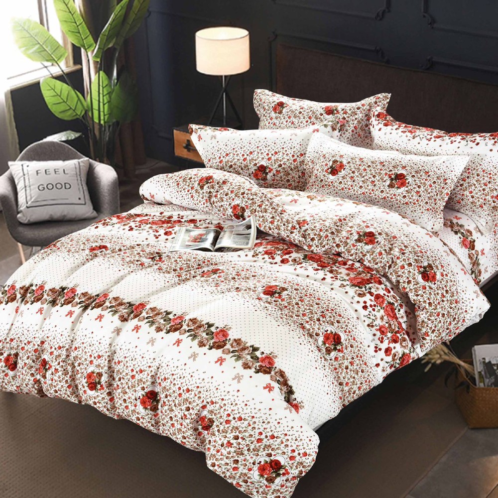 lenjerie alba cu trandafiri rosii lenjerie alba cu trandafiri rosii