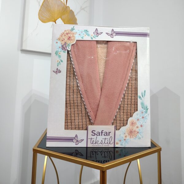 halat de baie cu gluga somon