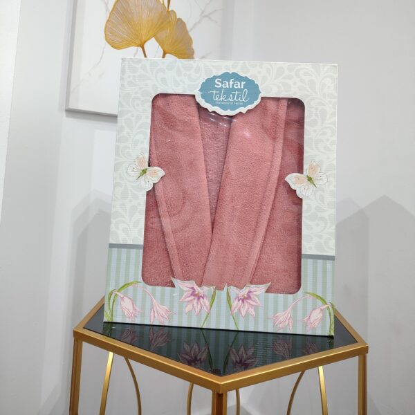 halat de baie cu guler somon