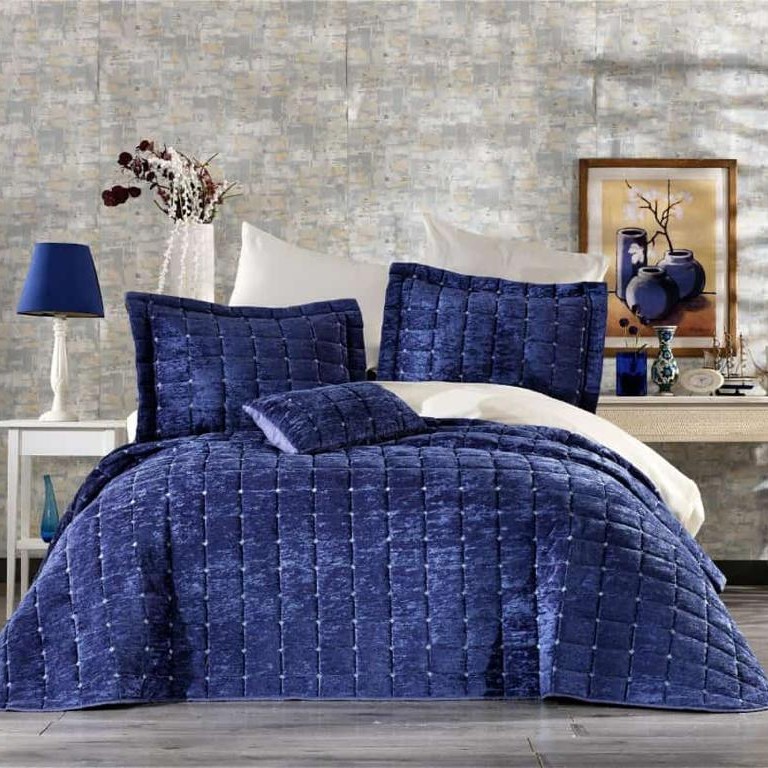 cuvertura de lux din catifea brodata roz albastru cuvertura de lux din catifea brodata roz albastru