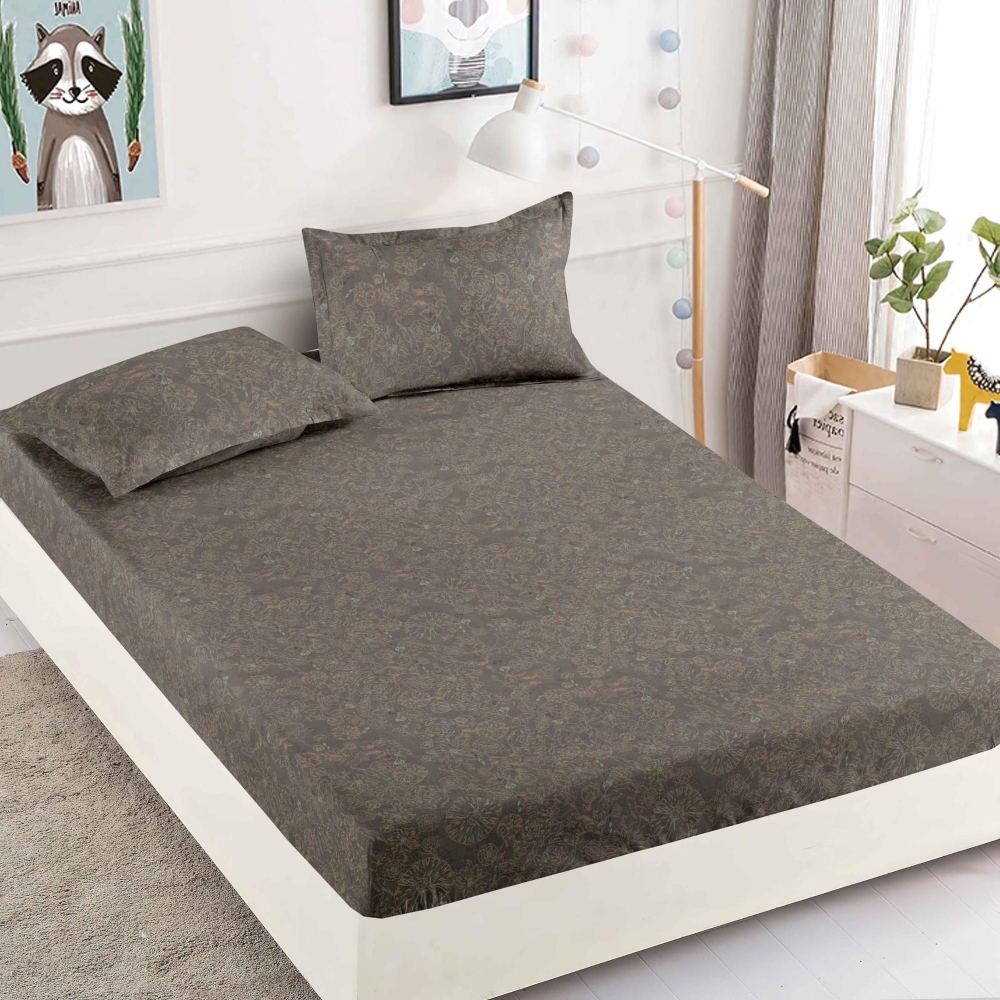 husa de pat finet maro cu flori husa de pat finet maro cu flori