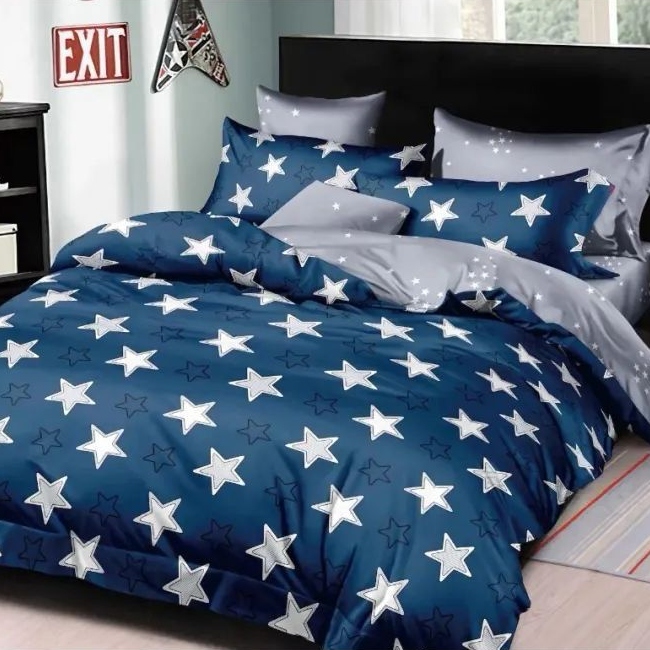 lenjerie albastra cu stele mari lenjerie albastra cu stele mari