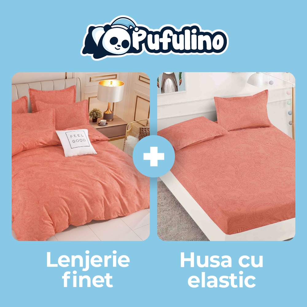 pachet promotional husa si lenjerie portocalie pachet promotional husa si lenjerie portocalie