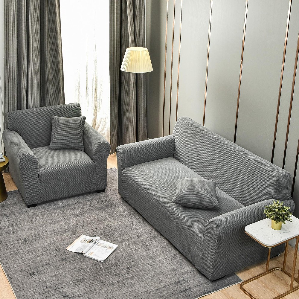 set huse canapea si fotoliu gri deschis jacquard set huse canapea si fotoliu gri deschis jacquard