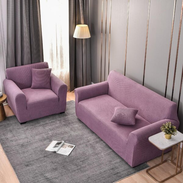 set huse canapea si fotoliu mov jacquard