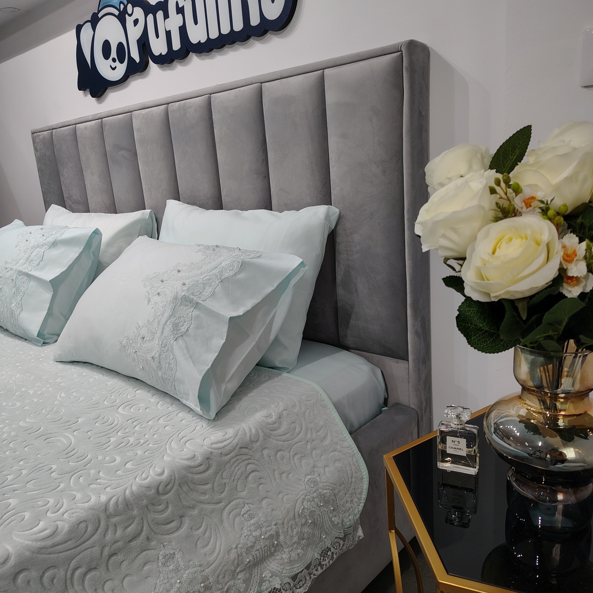 Cuvertura Sabak Verde Menta de aproape Cuvertura Sabak Verde Menta de aproape