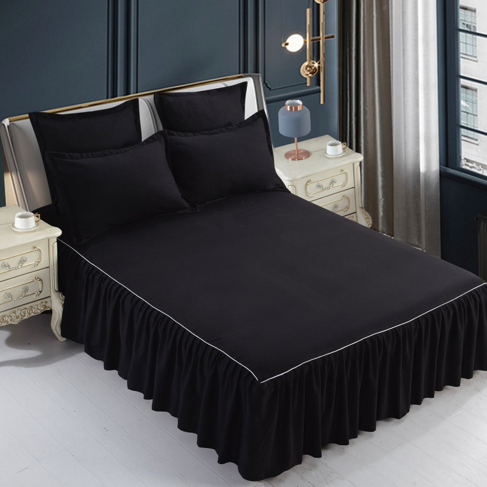 lenjerie cu volan uni negru lenjerie cu volan uni negru