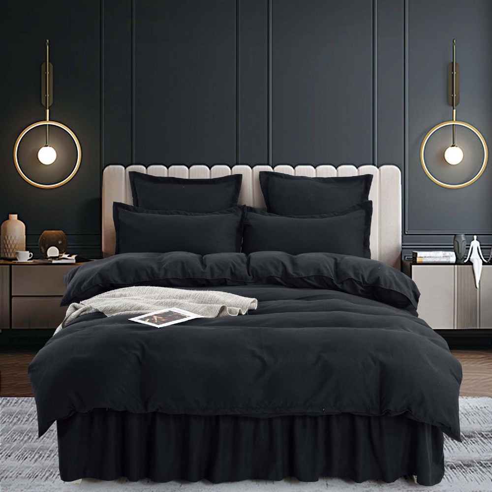 lenjerie cu volan uni negru lenjerie cu volan uni negru