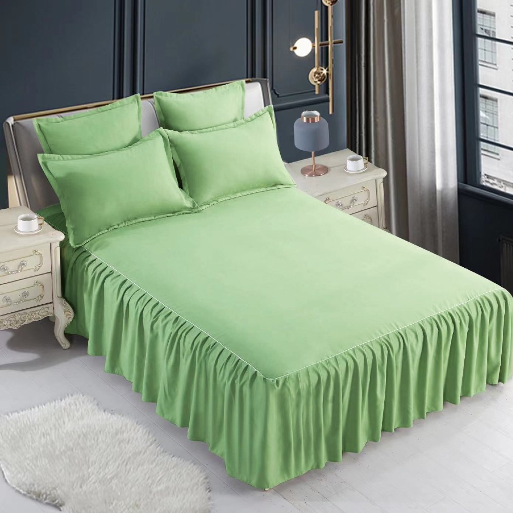 lenjerie cu volan uni verde lenjerie cu volan uni verde