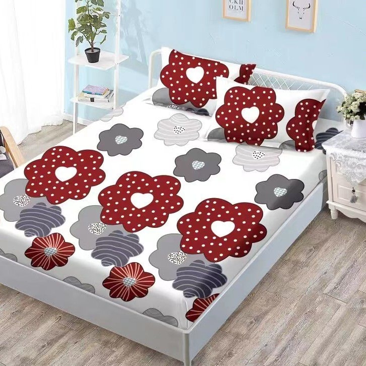 husa alba cu flori mari rosii husa alba cu flori mari rosii