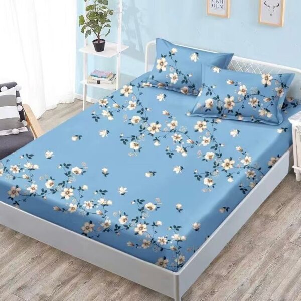 husa bleu cu floricele albe