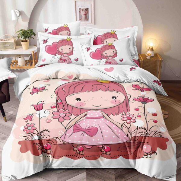 lenjerie 1 persoana alba cu printese