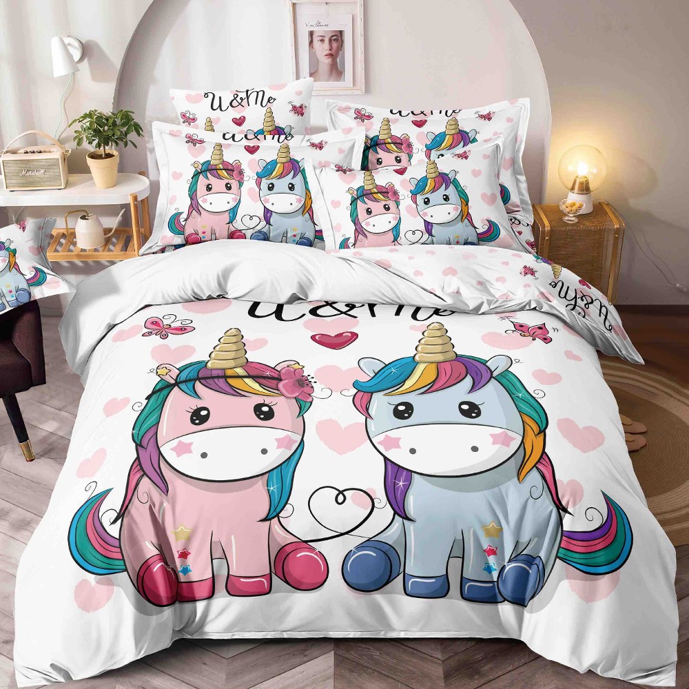 lenjerie 1 persoana cu unicorni lenjerie 1 persoana cu unicorni