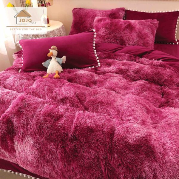 lenjerie cocolino fluffy rosu degrade