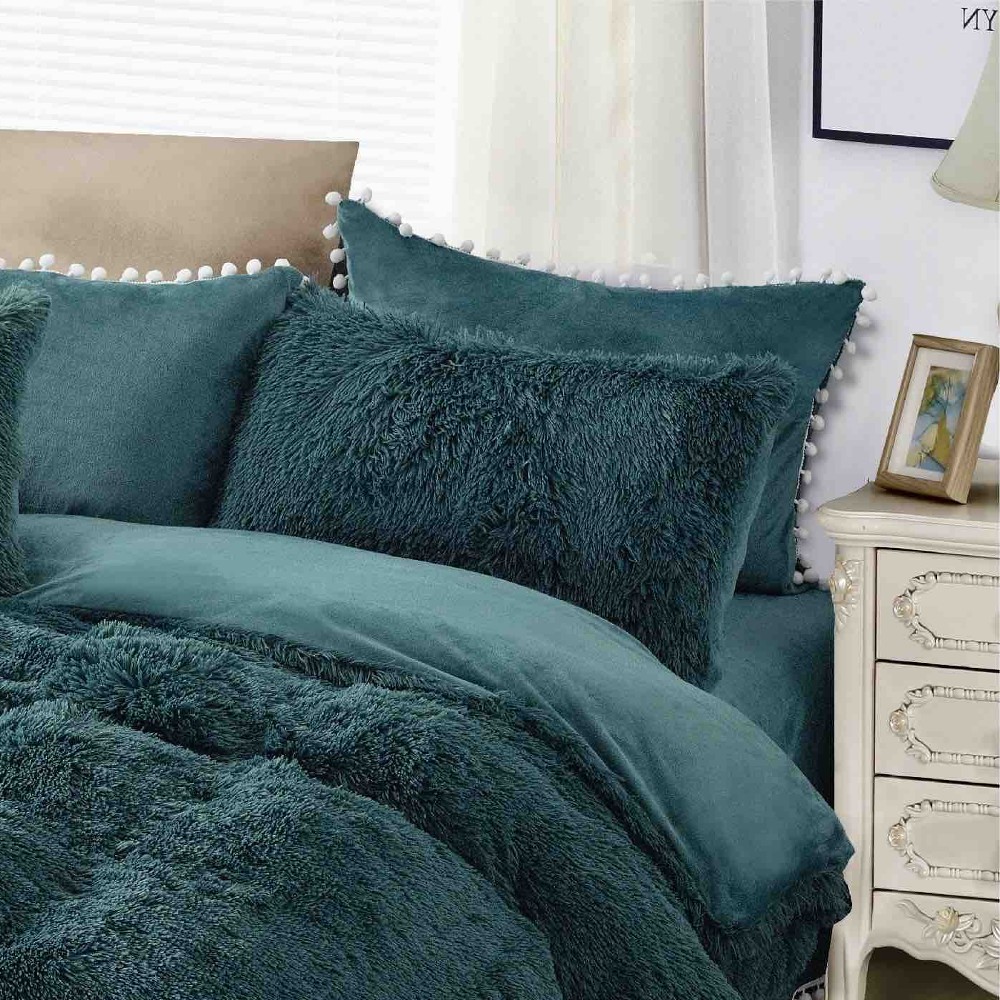 lenjerie cocolino fluffy verde inchis perne lenjerie cocolino fluffy verde inchis