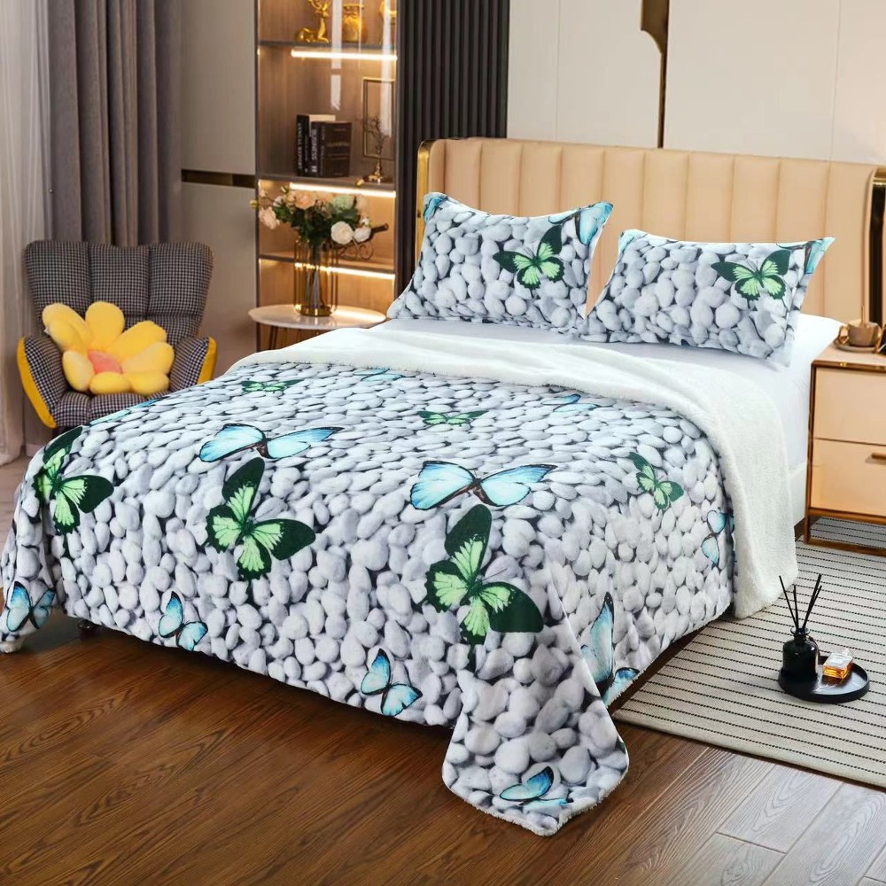 patura cu blanita + fete de perna cu pietre patura cu blanita + fete de perna cu pietre