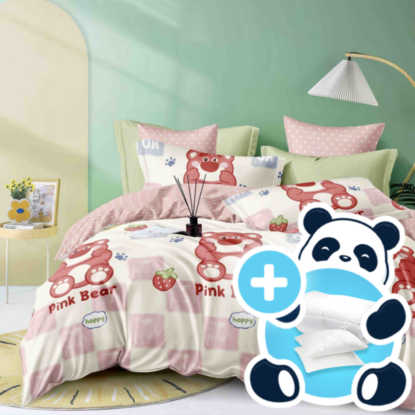 SET PAT 1 PERSOANA: Lenjerie Finet Gros, 4 Piese + Pilota + Perna - PUF148367