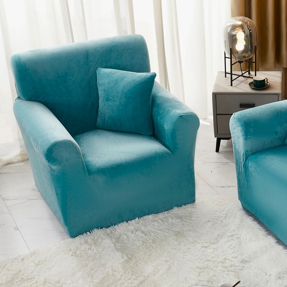 husa catifea fotoliu - turcoaz husa catifea fotoliu - turcoaz
