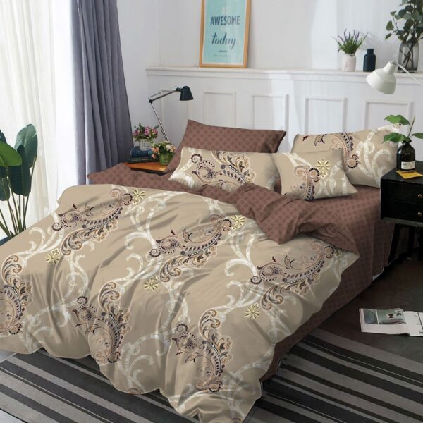 lenjerie bej maro cu ornamente