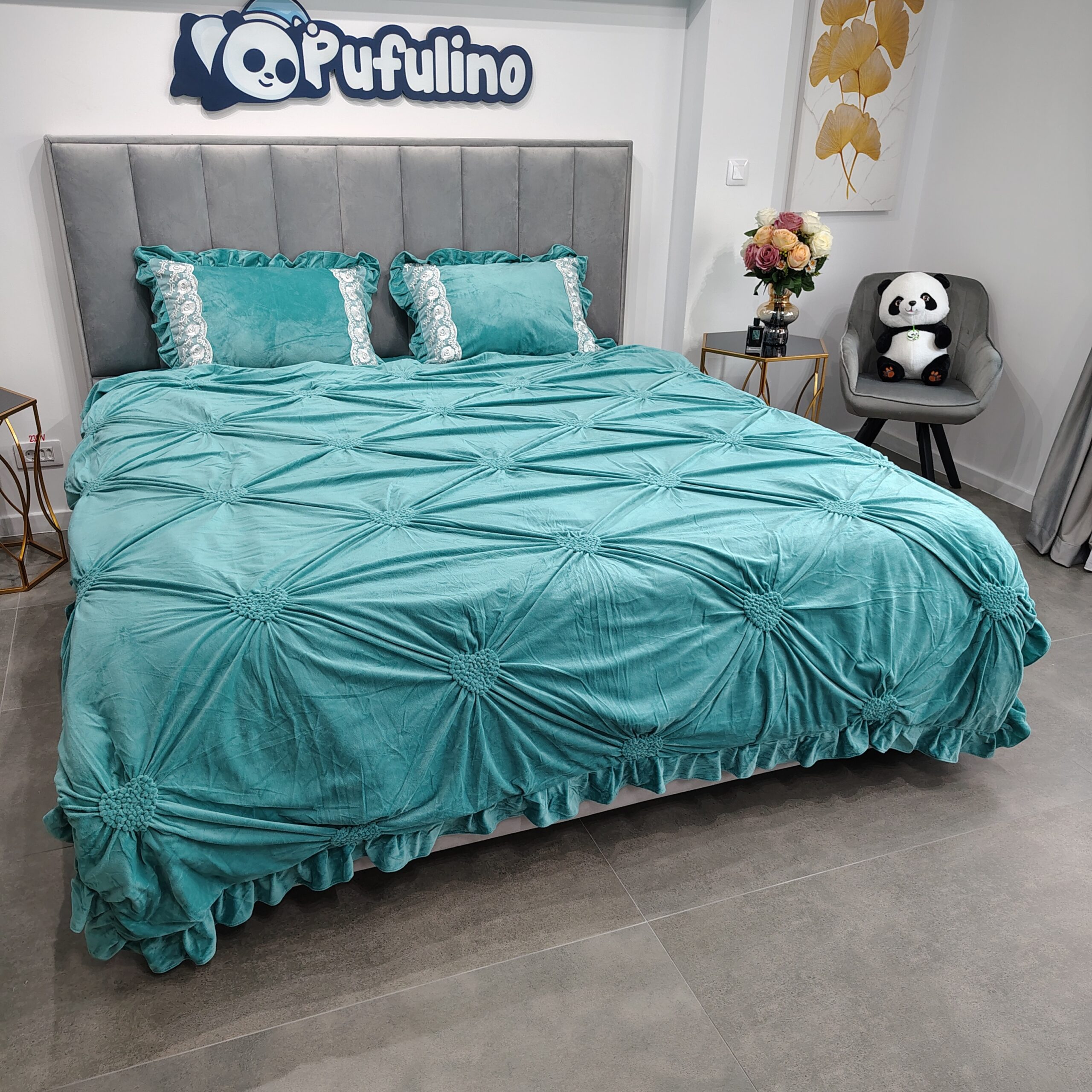 lenjerie de pat cu broderie turcoaz (1) lenjerie de pat cu broderie turcoaz