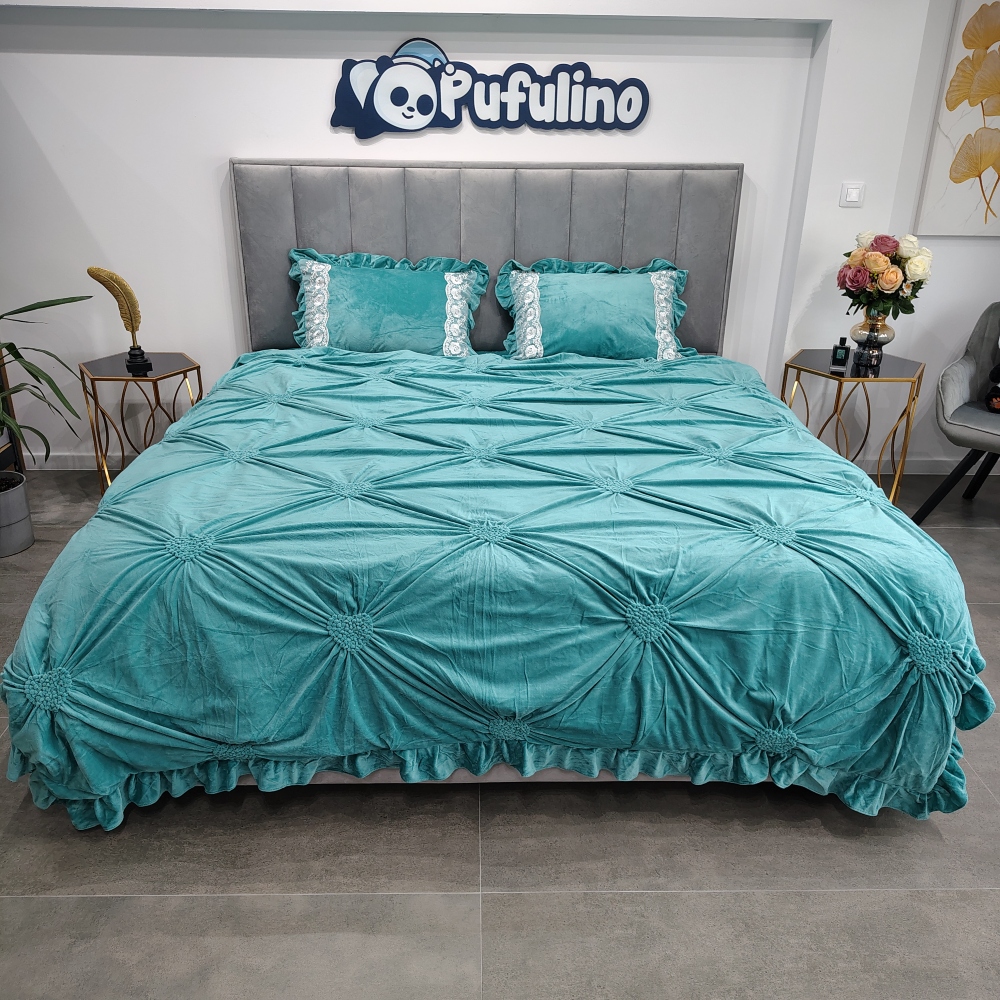 lenjerie de pat cu broderie turcoaz lenjerie de pat cu broderie turcoaz