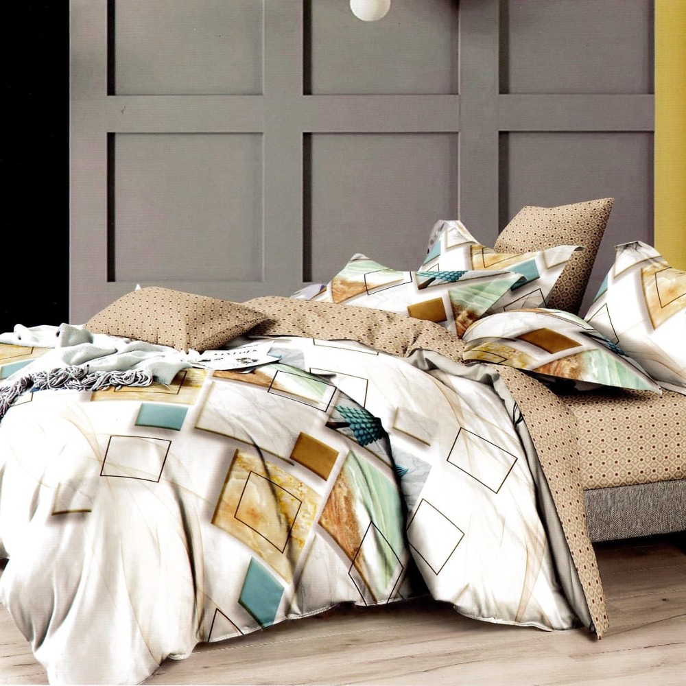 lenjerie alb crem cu figuri geometrice lenjerie alb crem cu figuri geometrice