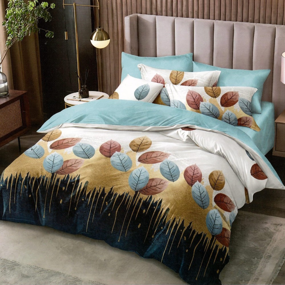 lenjerie multicolora cu frunze lenjerie multicolora cu frunze