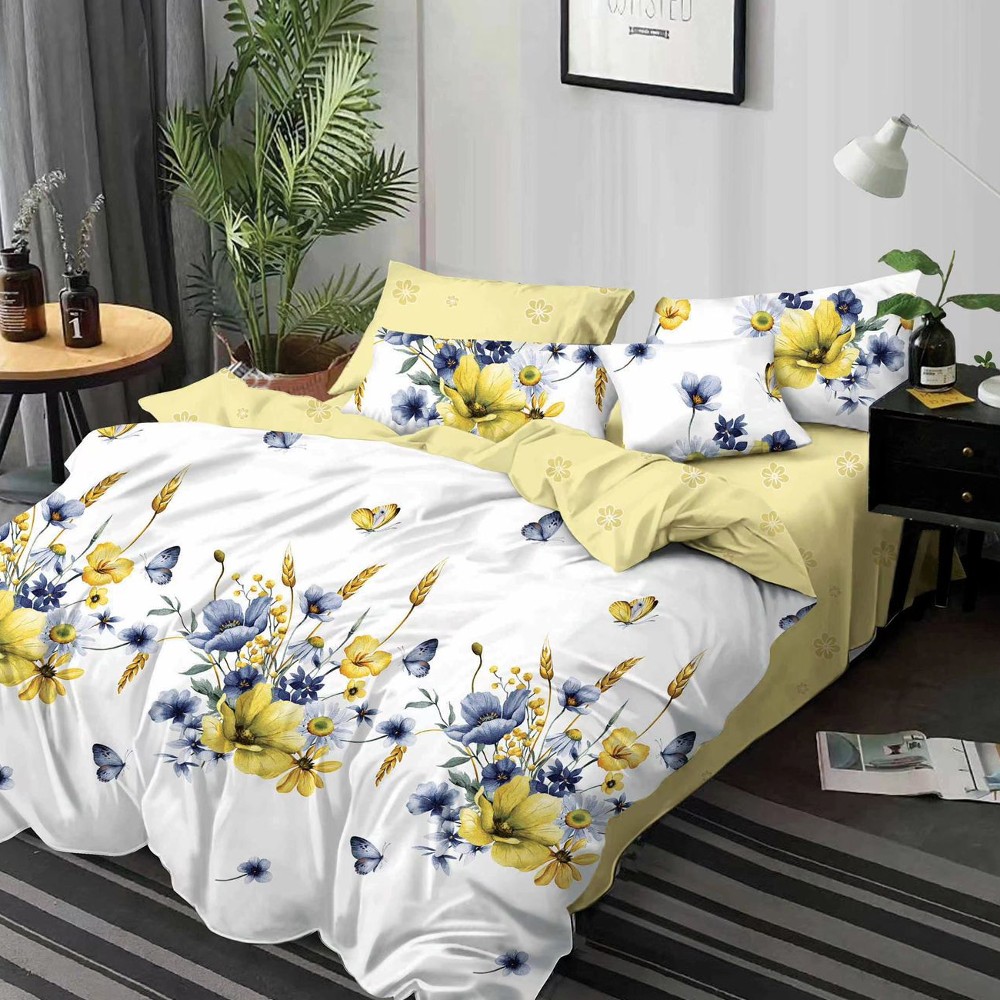 lenjerie alba galben cu flori lenjerie alba galben cu flori